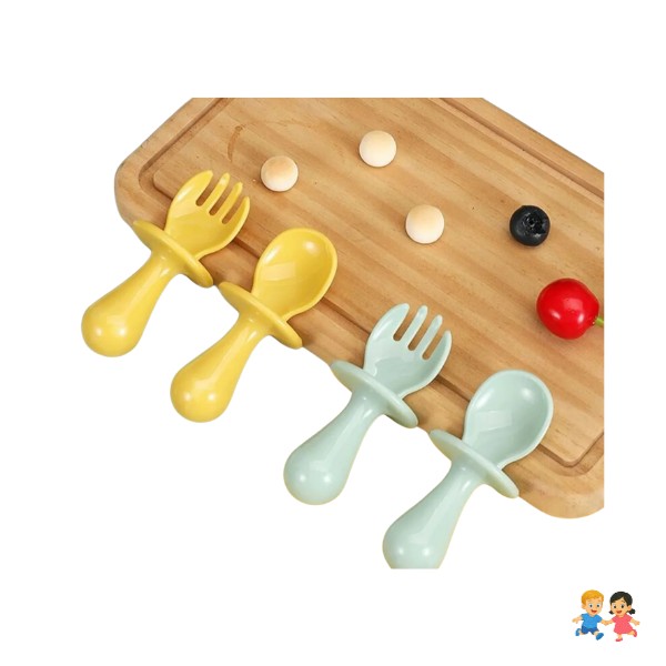 Set De Utensilios De Comer Para Bebes ( Cuchara Y Tenedor).