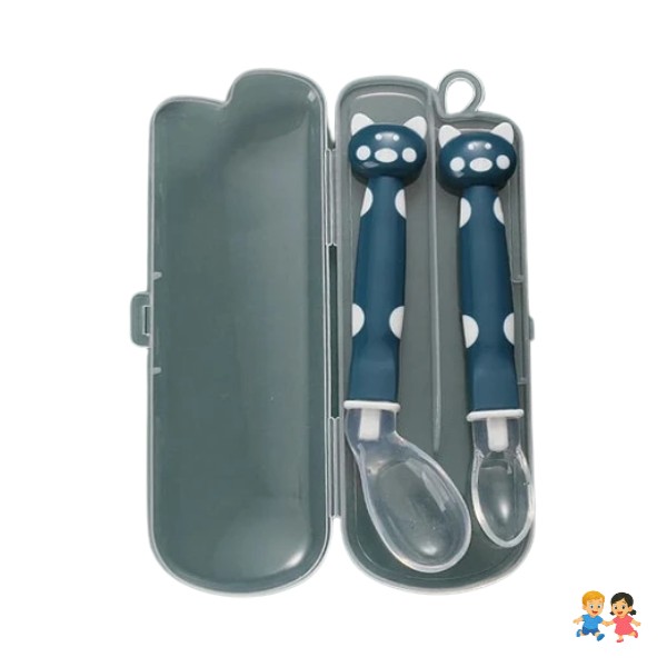Set De Cucharas De Silicona Aprendizaje Bebé 2pcs.