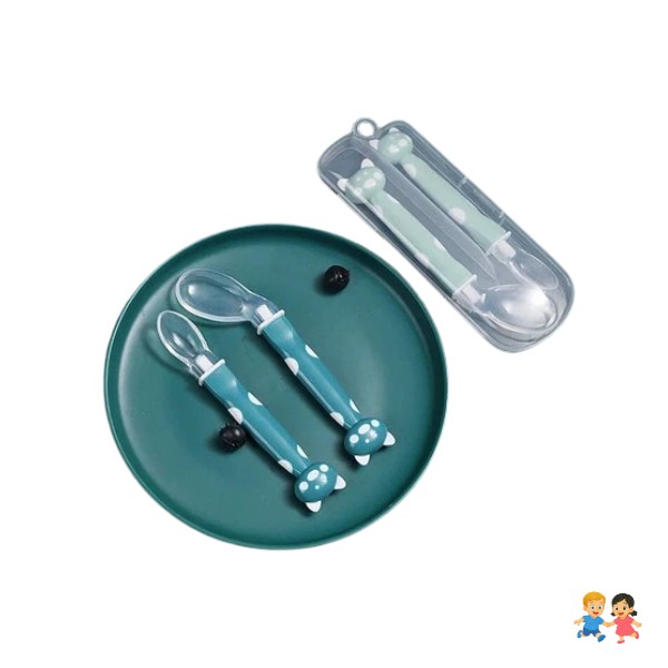 Set De Cucharas De Silicona Aprendizaje Bebé 2pcs.