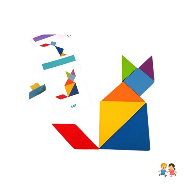 Tangram Rompecabezas Infantil Para Niños Juego Montessori.