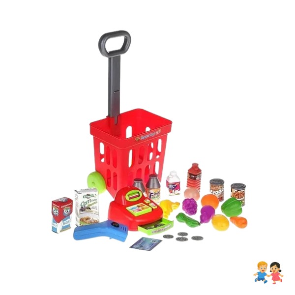Mini Carrito Supermercado Niños Caja Registradora Sonido.