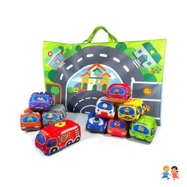Pista Con Autos De Tela Para Bebés.