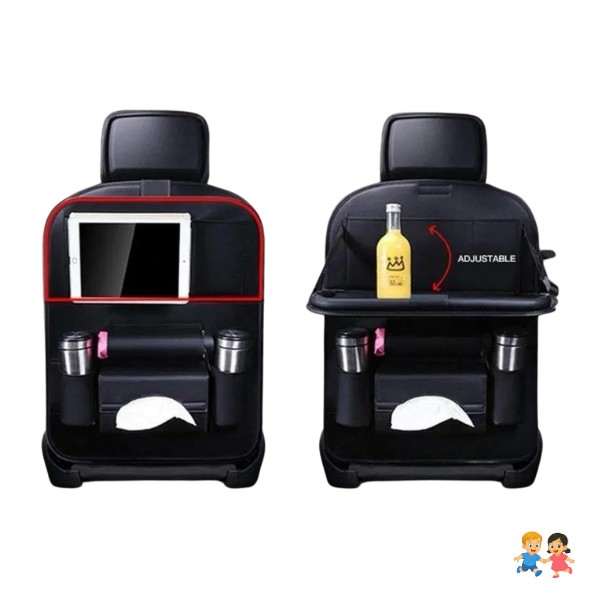 X2 Ecocuero Organizador Auto Respaldo De Asiento Portavasos.