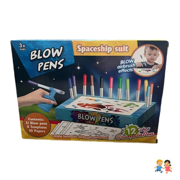 Set Aero-plumones Para Niños / Blow Pens 12.