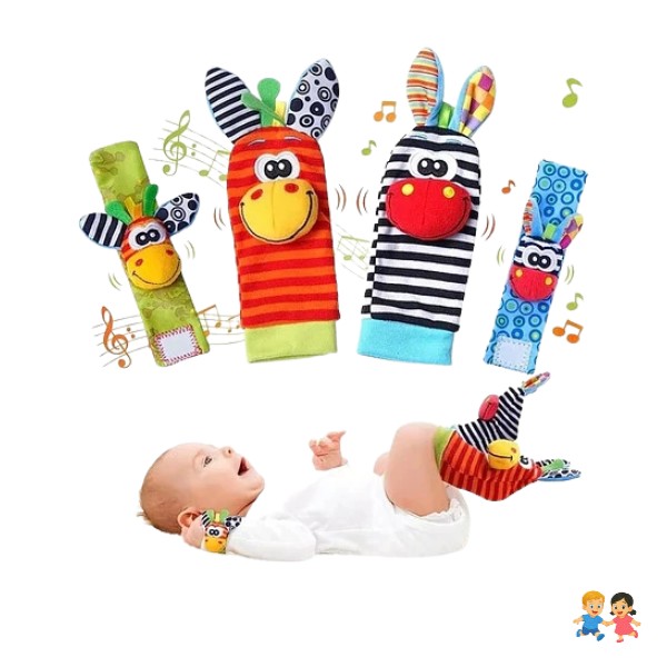 Juguete Sonajero Manos y Pies Bebe Niño Niña Pack 4 Piezas.