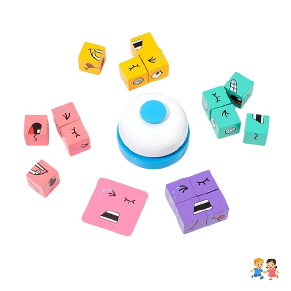 Juego De Expresión Cubo Cambia De Cara y campana.