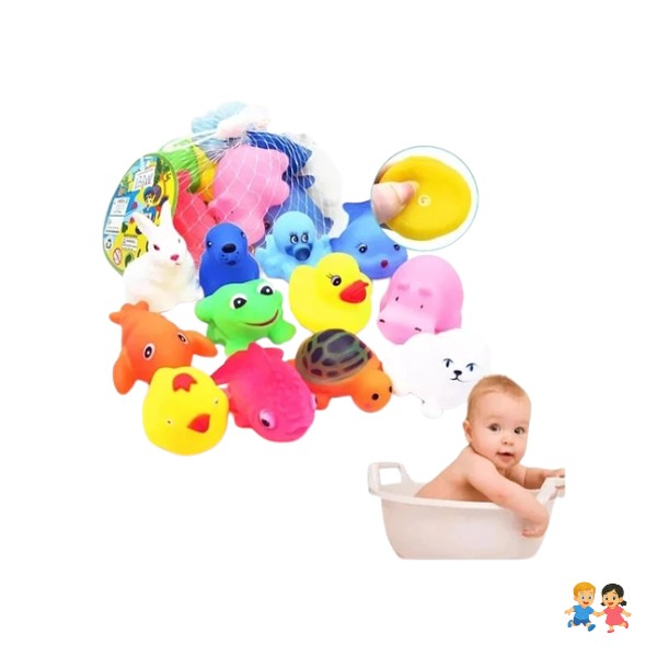 Pack 12 Unidades Juguetes De Baño Niño Flotan En El Agua.