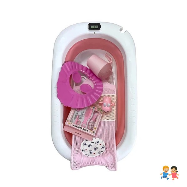 Bañera Plegable Bebe Con Termómetro mas Accesorios.