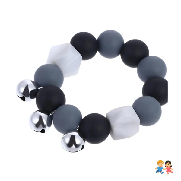 Pulsera De Dentición De Silicona Con Sonajero (2 En 1).
