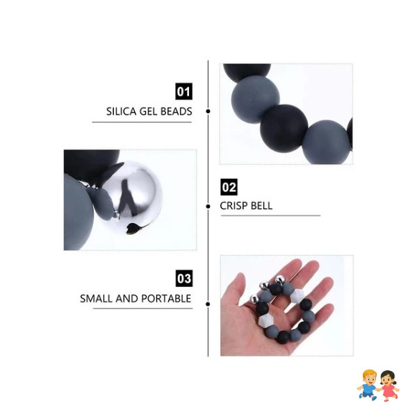 Pulsera De Dentición De Silicona Con Sonajero (2 En 1).