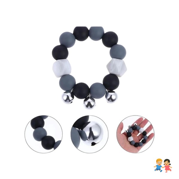 Pulsera De Dentición De Silicona Con Sonajero (2 En 1).