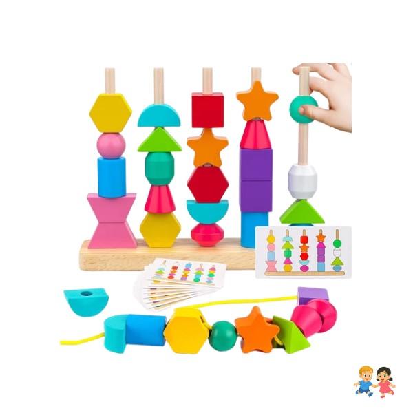 Encaje De Figuras Con Patrones Montessori Madera.