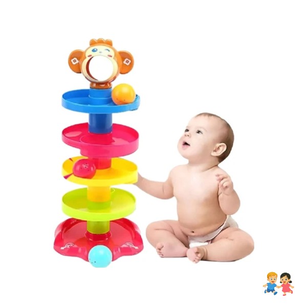 Juego En Forma De Torre Con Tobogán Para Lanzar Pelotas.