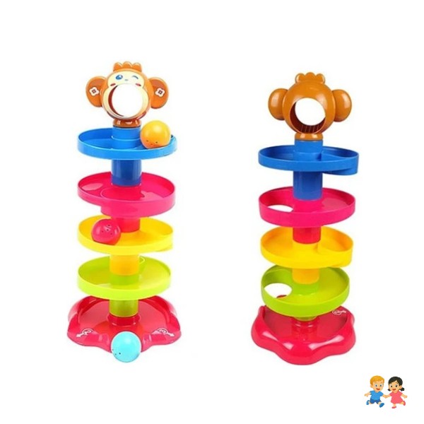 Juego En Forma De Torre Con Tobogán Para Lanzar Pelotas.