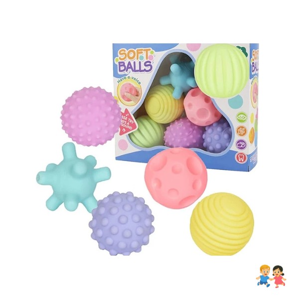 Set 6 Pelotas Texturizadas Soft Ball Juguetes Para Bebes.