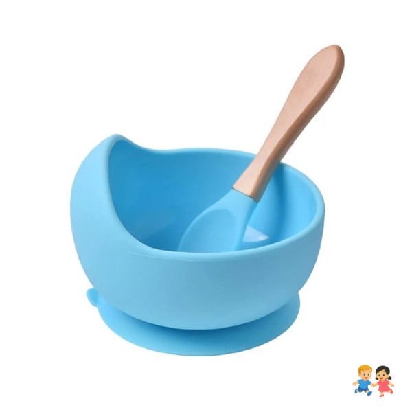 Bowl Con Cuchara De Silicona Para Bebé.