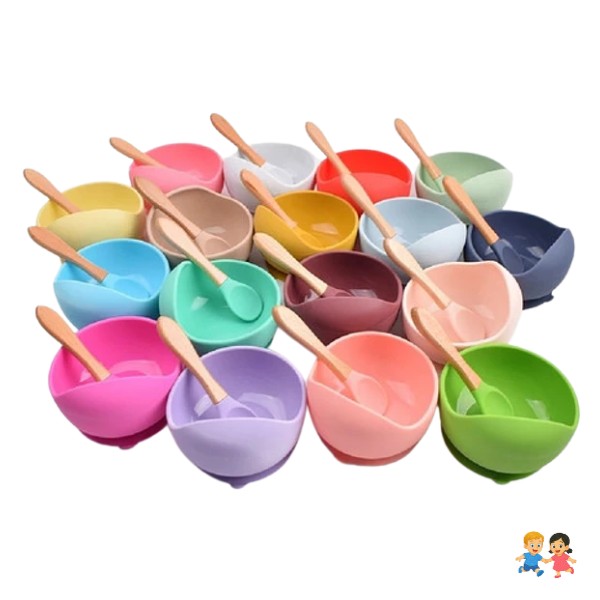 Bowl Con Cuchara De Silicona Para Bebé.