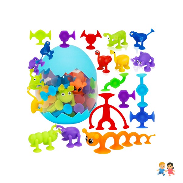 Juguetes Silicona Ventosa Para Niños Apilables Con Succión.