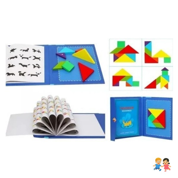 Rompecabezas Magnéticos 3d Tangram Montessori Didáctico.