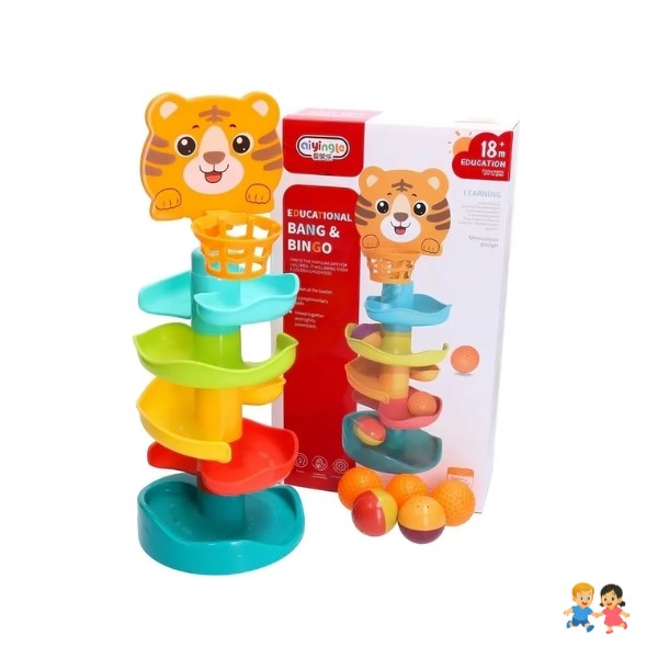 Juego Didáctico Bebe Torre Tobogán Lanza Pelotas.