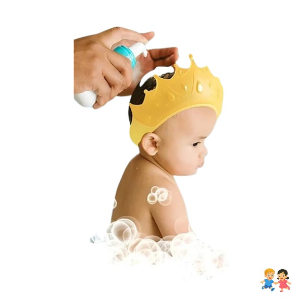 Gorro De Baño Visera Ducha Silicona Diseño Corona Ajustable.