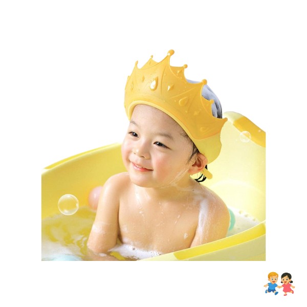 Gorro De Baño Visera Ducha Silicona Diseño Corona Ajustable.