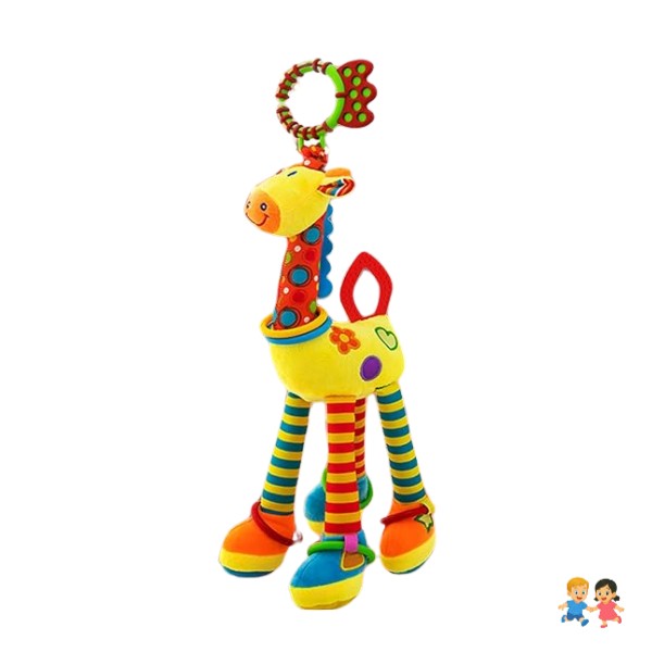 Peluche Sensorial Jirafa Con Sonajero Para Bebe.