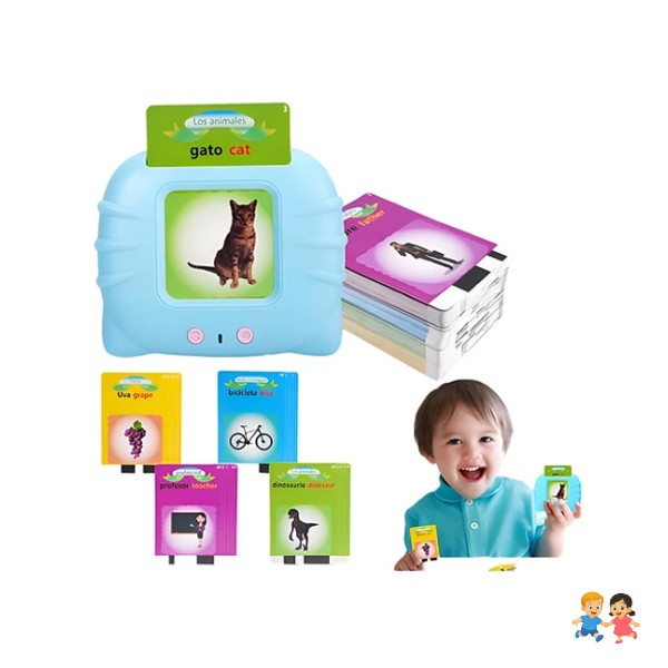 Máquina Didáctica Con 112 Tarjetas Español-inglés Para Niños.