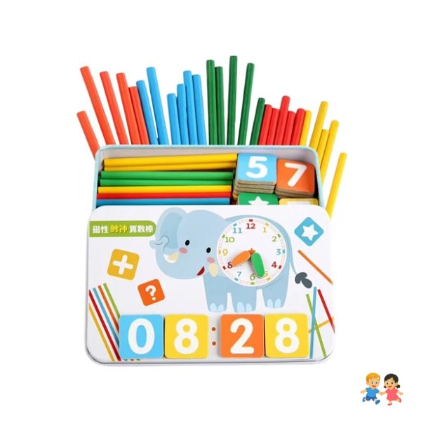 Juego Educativo Para Niños: Numero, Reloj y Colores Magnético.