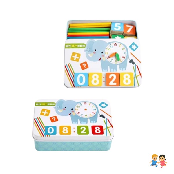 Juego Educativo Para Niños: Numero, Reloj y Colores Magnético.