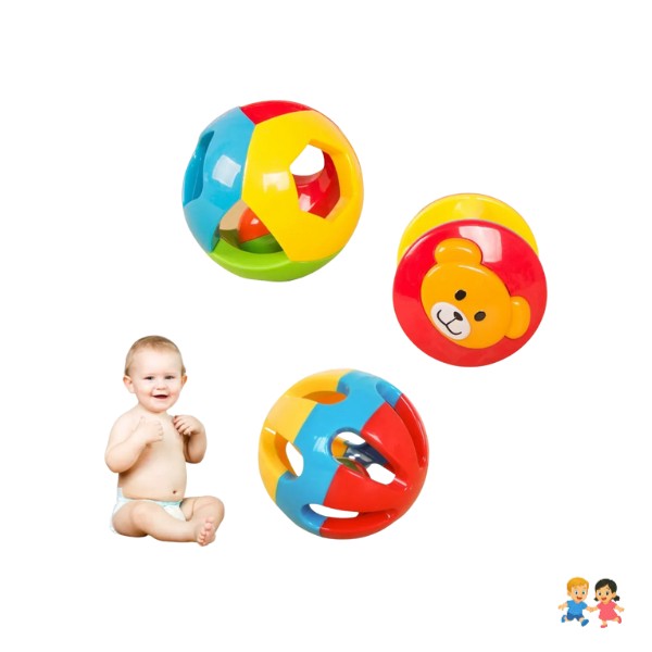 Set Pelotas Sonajero Estimulación Sensorial Del Bebé.