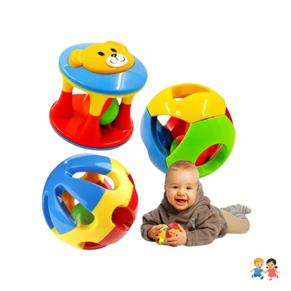 Set Pelotas Sonajero Estimulación Sensorial Del Bebé.