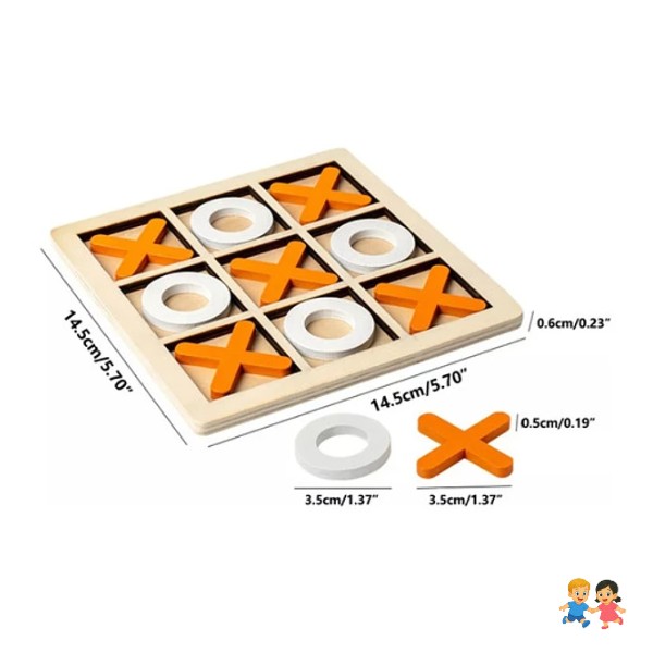 Juego De Mesa Clásico Juego Del Gato En Madera X Y 0.
