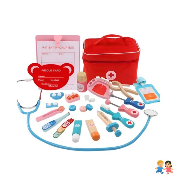 Set Juego De Roles Doctor Y Dentista (juguete De Madera).