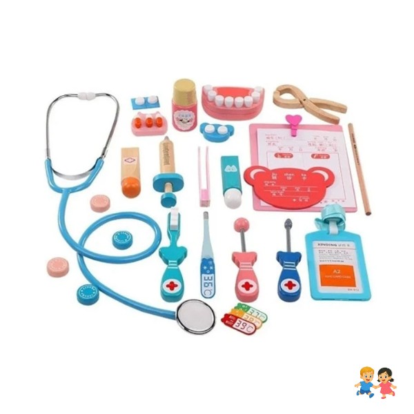 Set Juego De Roles Doctor Y Dentista (juguete De Madera).