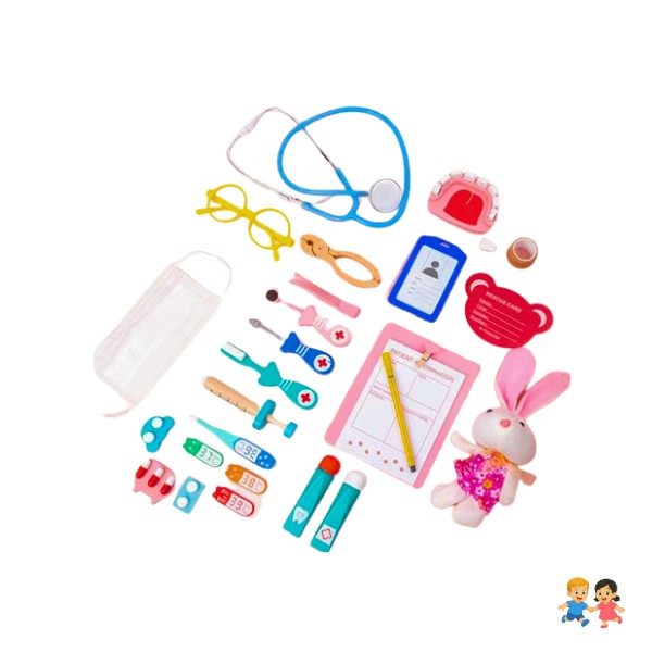 Set Juego De Roles Doctor Y Dentista (juguete De Madera).