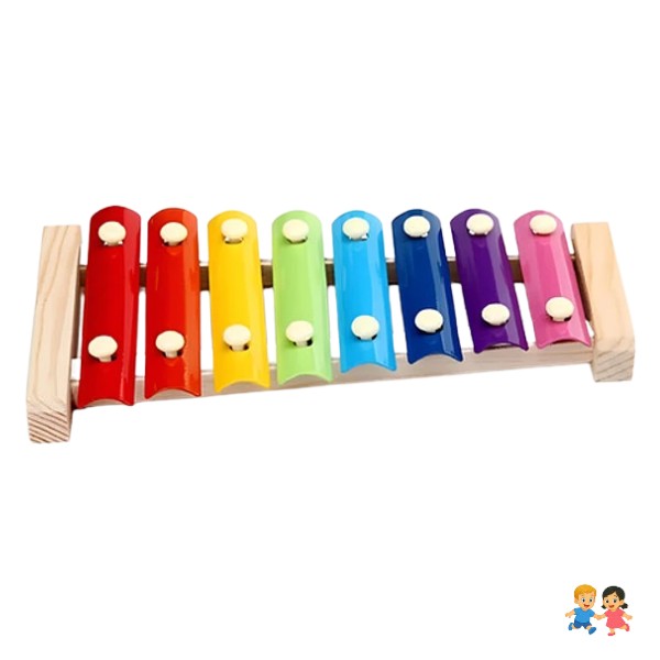 Metalofono Xilofono 8 Notas De Madera Para Niños Y Niñas.
