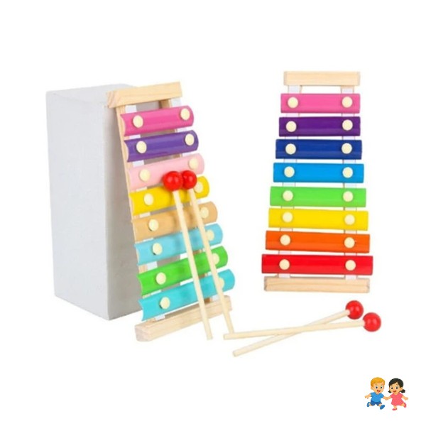 Metalofono Xilofono 8 Notas De Madera Para Niños Y Niñas.