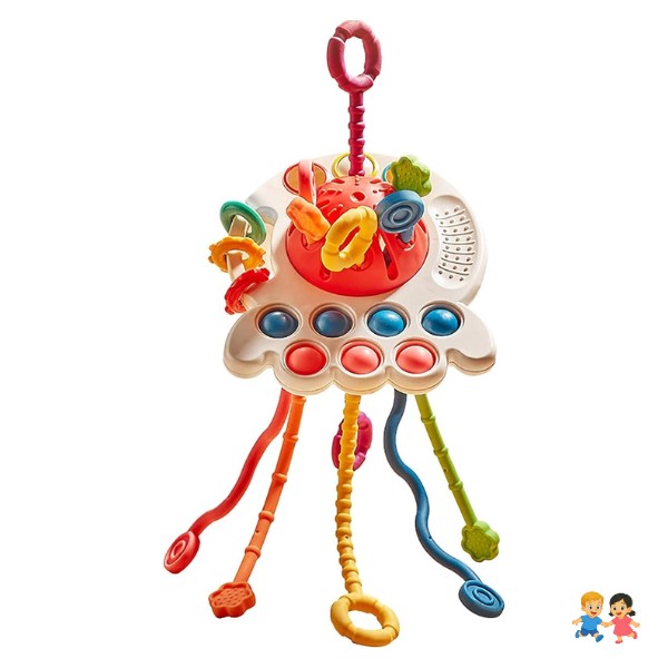 Juguete Sensorial Montessori Con Cordón  4 En 1.