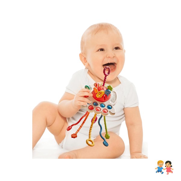 Juguete Sensorial Montessori Con Cordón  4 En 1.