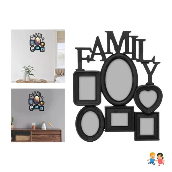 Collage De Fotos Familiares, Decoración En Forma Familiy.