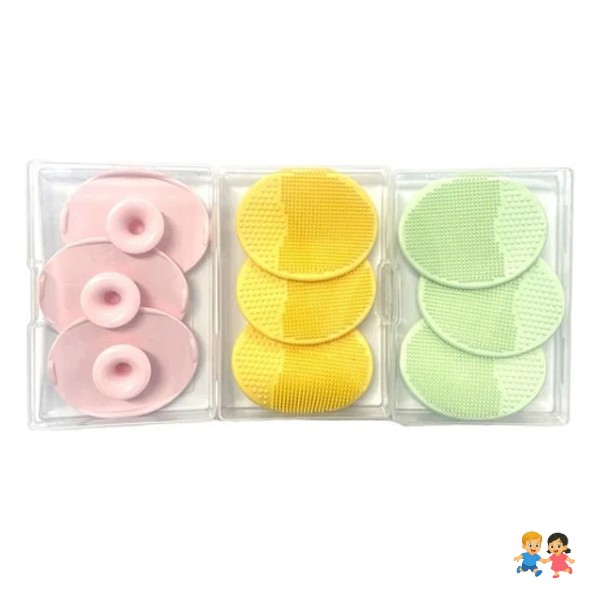 Set X3 Cepillo De Silicona Para Bebé Ducha Baño Masaje.