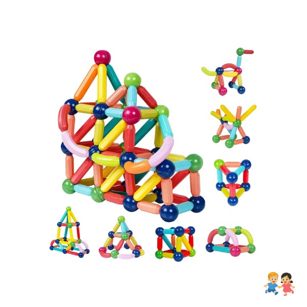 Juego De Varillas Magnéticos Juguete Didáctico Bloques.