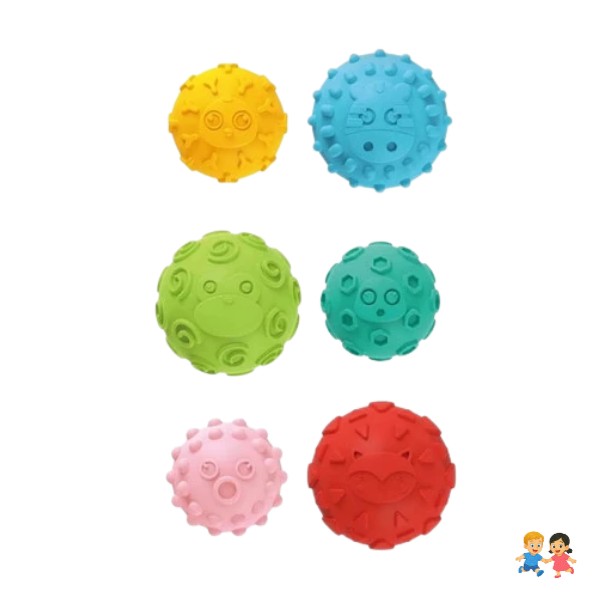 Set De 6 Pelotas Sensoriales Aprendizaje Para Bebé.
