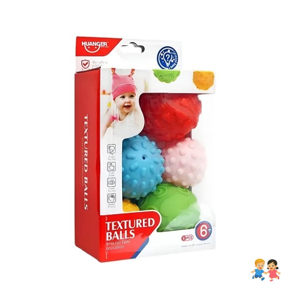 Set De 6 Pelotas Sensoriales Aprendizaje Para Bebé.