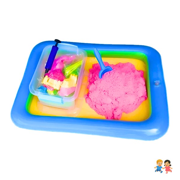 Masa Arena Mágica 2 Kg Con Piscina Inflable Figuras.