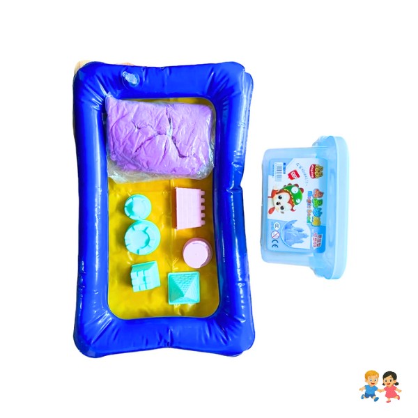 Masa Arena Mágica 2 Kg Con Piscina Inflable Figuras.