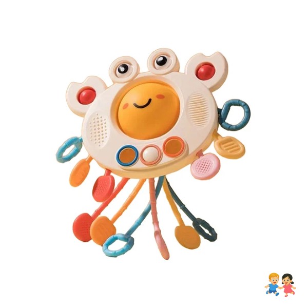 Juguete Cangrejo Sensorial Para Bebe Con Mordedor.