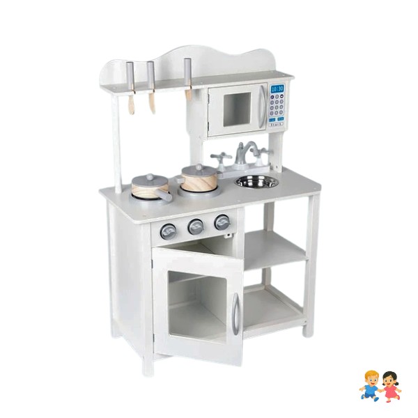 Cocina De Madera Para Niños Y Niñas Con Horno De Juguete.