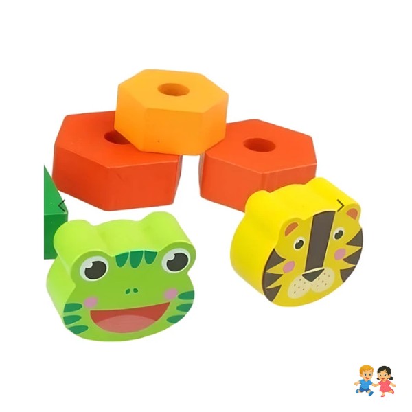 Juguete Didáctico Torre De Encaje Animales Y Figuras Niños.